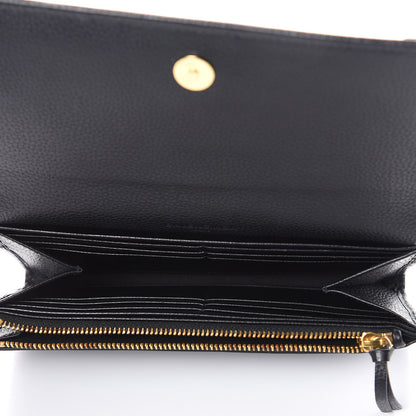 Balenciaga Grained Calfskin Classic Gold Hardware Money Wallet Black 7 of 9