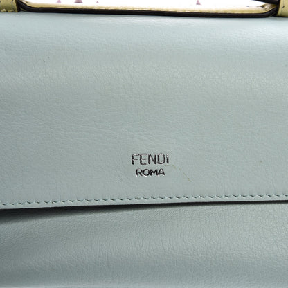 Fendi Vitello Dolce Flowers and Bows Bi-Color Scalloped Micro Double Baguette Blue Notte Fairy Green Multicolor 8 of 9