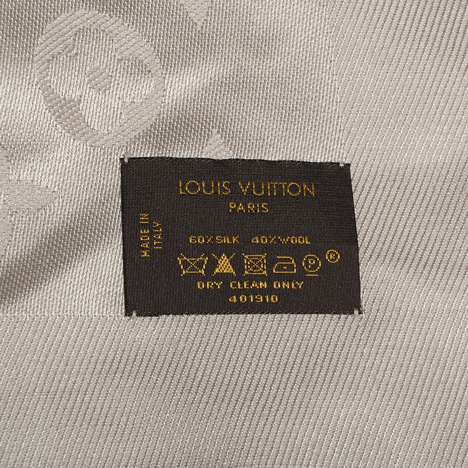 Louis Vuitton Silk Wool Monogram Shawl Beige 5 of 5
