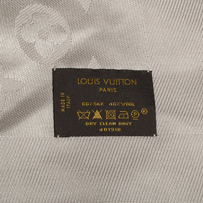 Louis Vuitton Silk Wool Monogram Shawl Beige 5 of 5