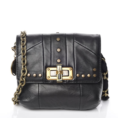 Lanvin Lambskin Patchwork Studded Mini Happy Pop Crossbody Black 1 of 9