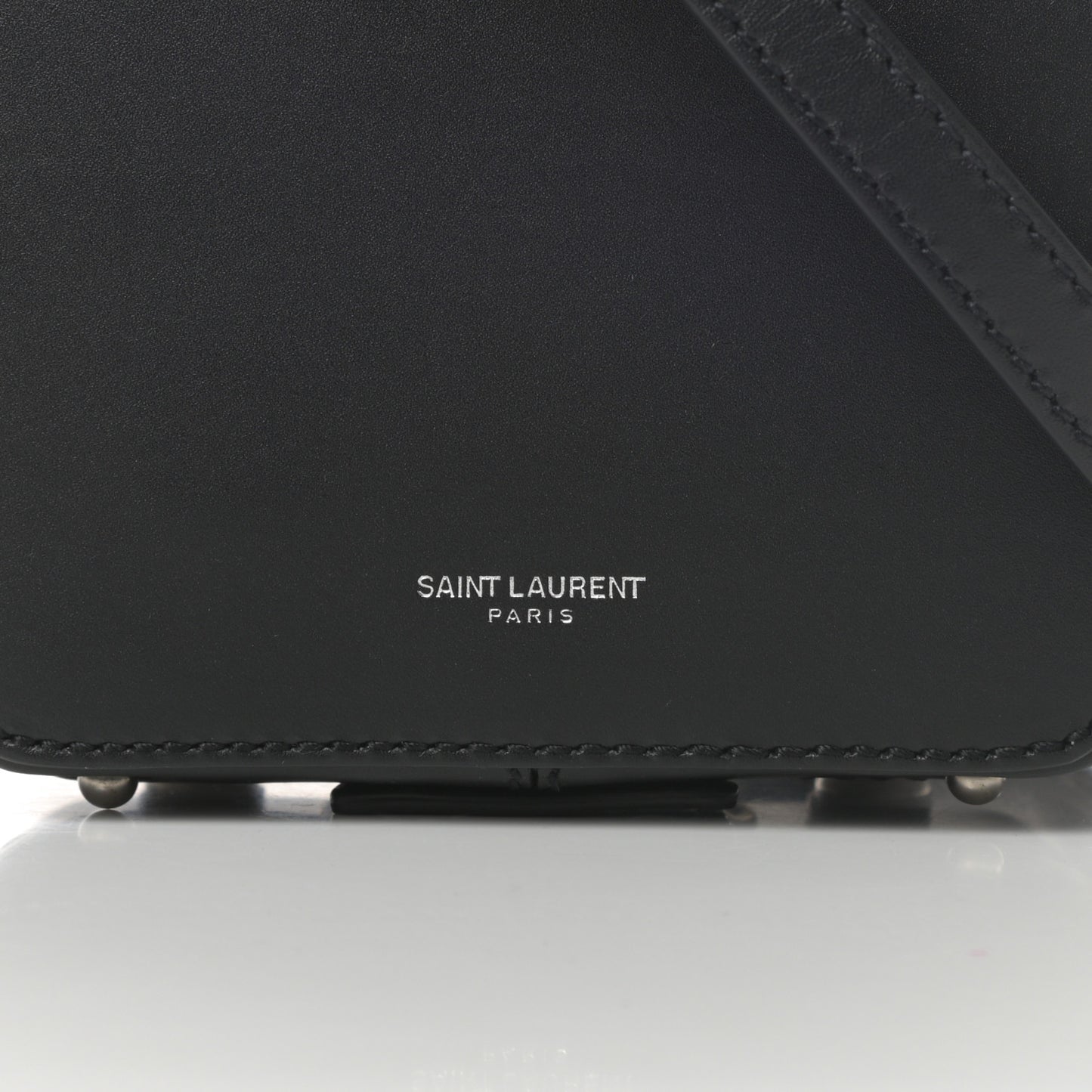 Calfskin Small Mica Hat Box Black