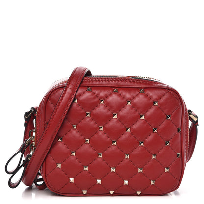 Valentino Garavani Nappa Rockstud Spike Double Zip Camera Crossbody Bag Rosso Valentino 1 of 8