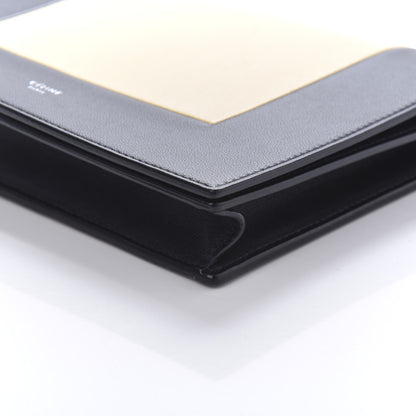 Celine Smooth Lambskin Frame Evening Chain Clutch Beige Black 7 of 9