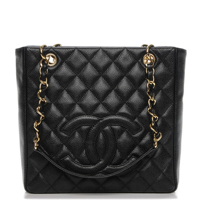 Chanel Caviar Quilted Petit Shopping Tote PST Black 1 of 7