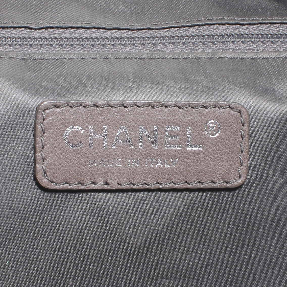 Chanel Metallic Calfskin Perforated Large Drill Accordion Flap Black 6 of 7