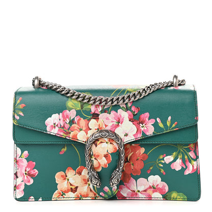 Gucci Calfskin Blooms Print Small Dionysus Shoulder Bag Bright Emerald Multicolor 1 of 9