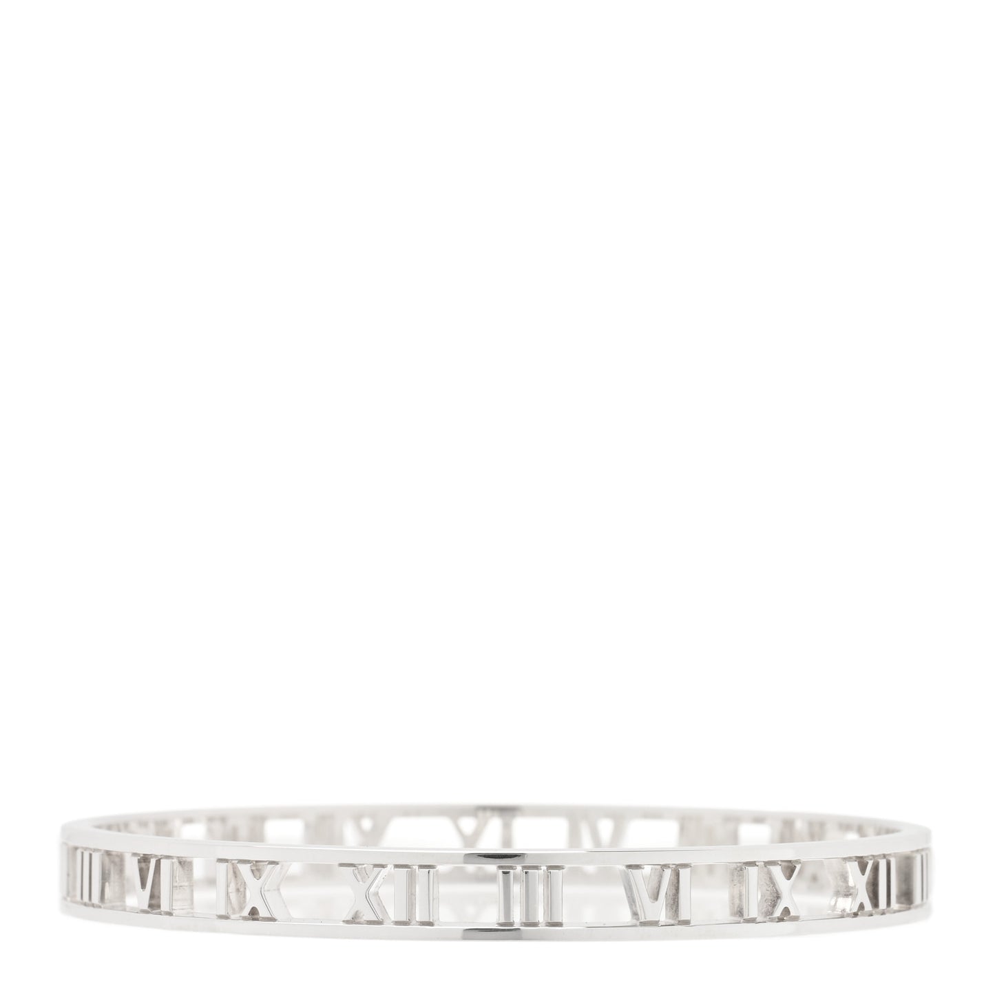Sterling Silver Narrow Atlas Open Bangle Bracelet