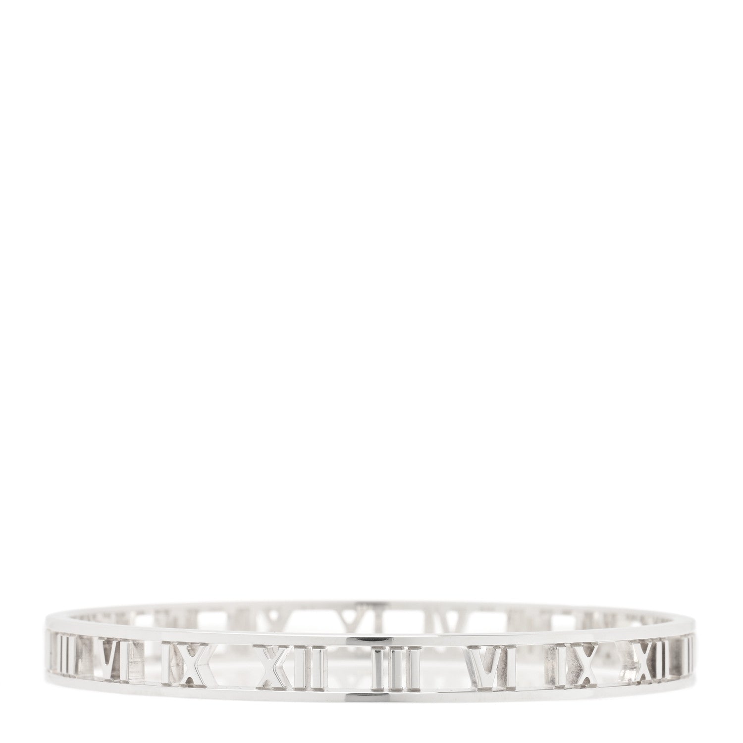 Tiffany Sterling Silver Narrow Atlas Open Bangle Bracelet 1 of 3