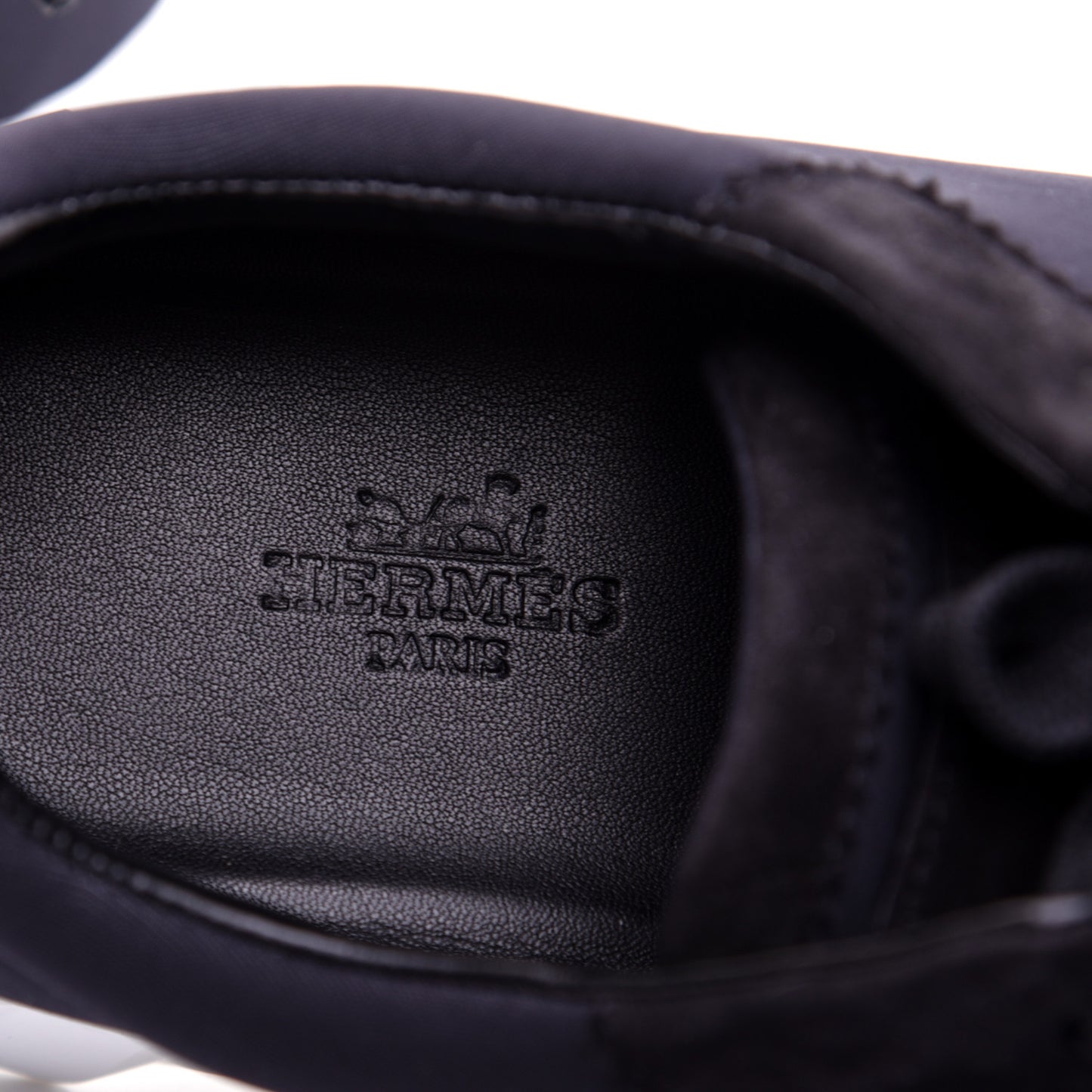 Technical Jersey Suede Goatskin Bouncing Sneakers 36.5 Black White