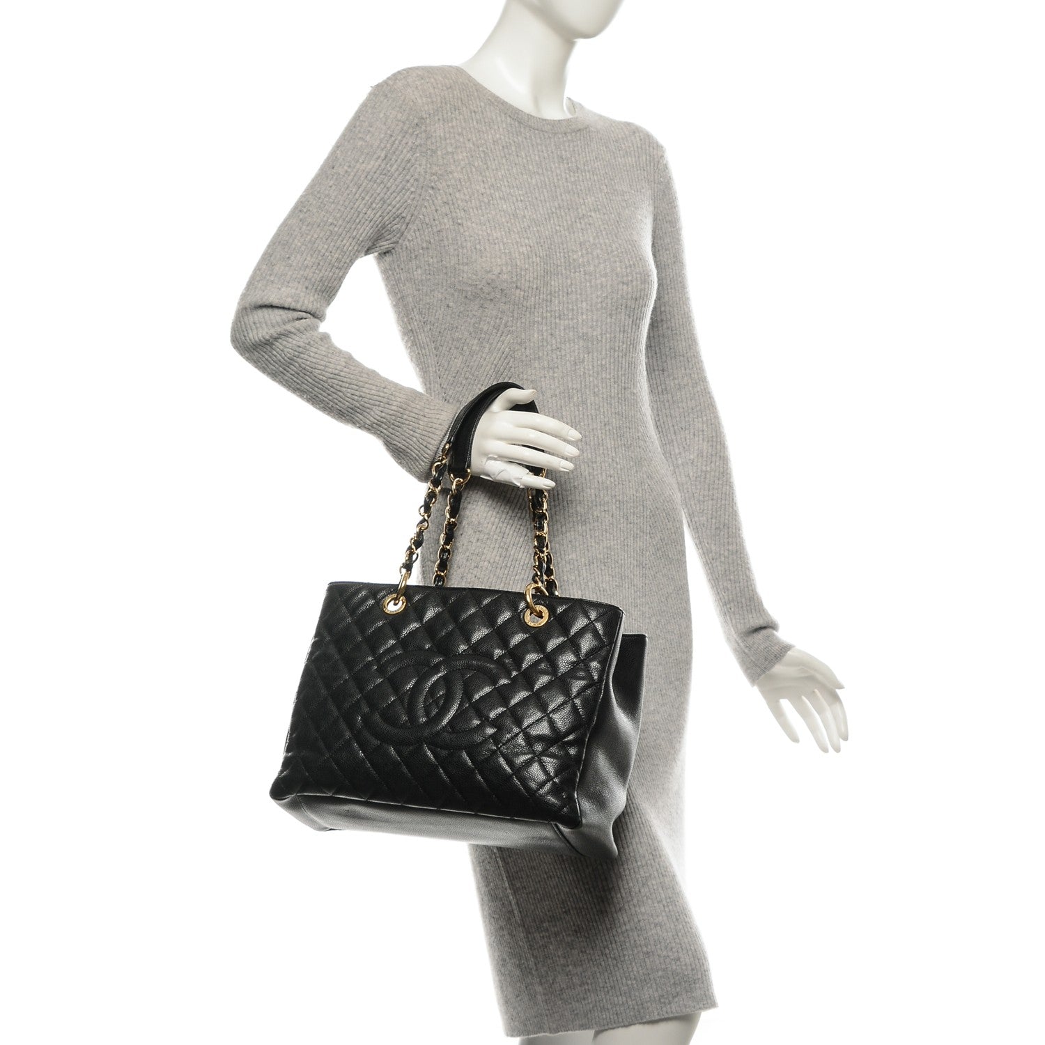 Chanel Caviar Quilted Grand Shopping Tote GST Black 2 of 11