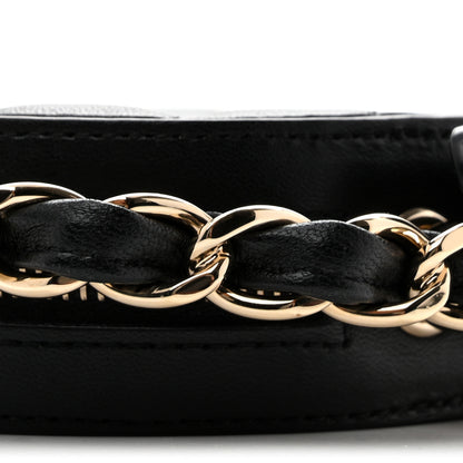 Chanel Lambskin Quilted Chain Round Mini Clutch Black 10 of 12