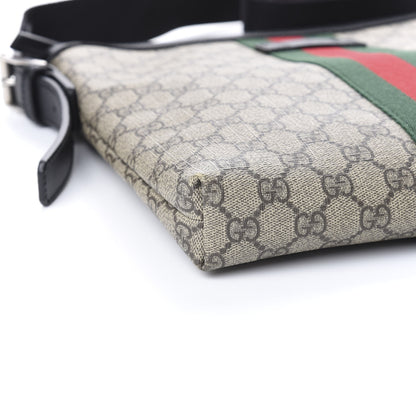 Gucci GG Supreme Monogram Web Messenger Bag Black 8 of 10