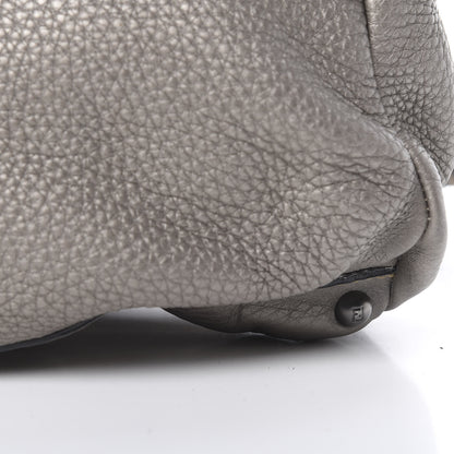 Fendi Metallic Calfskin Romano Selleria Medium Peekaboo Iconic Satchel Silver 15 of 17