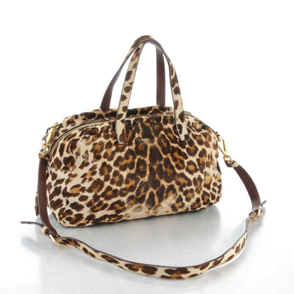 Prada Calf Hair Leopard Print Bauletto 3 of 10