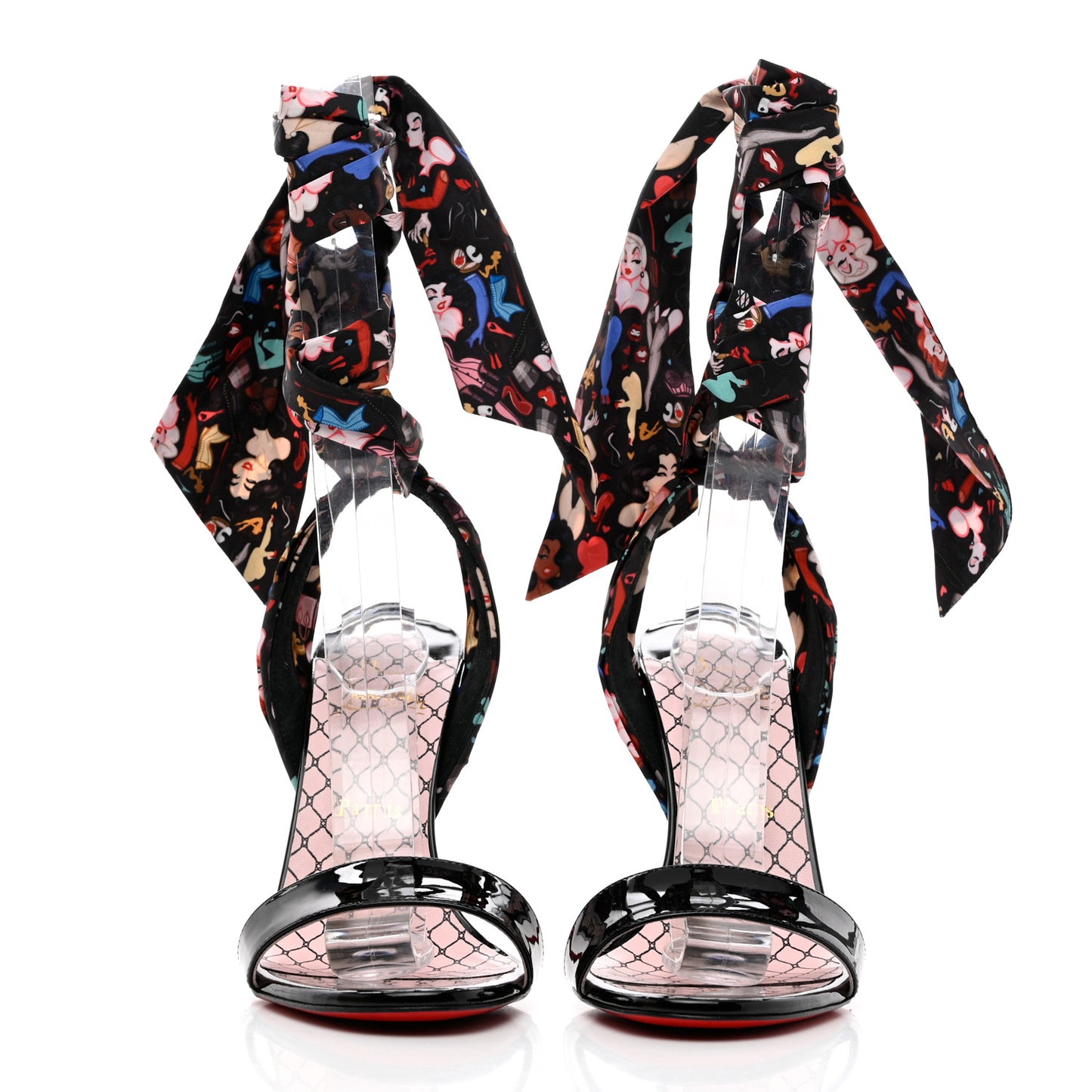 Patent Satin Fetish Du Desert 100 Sandal 41 Black
