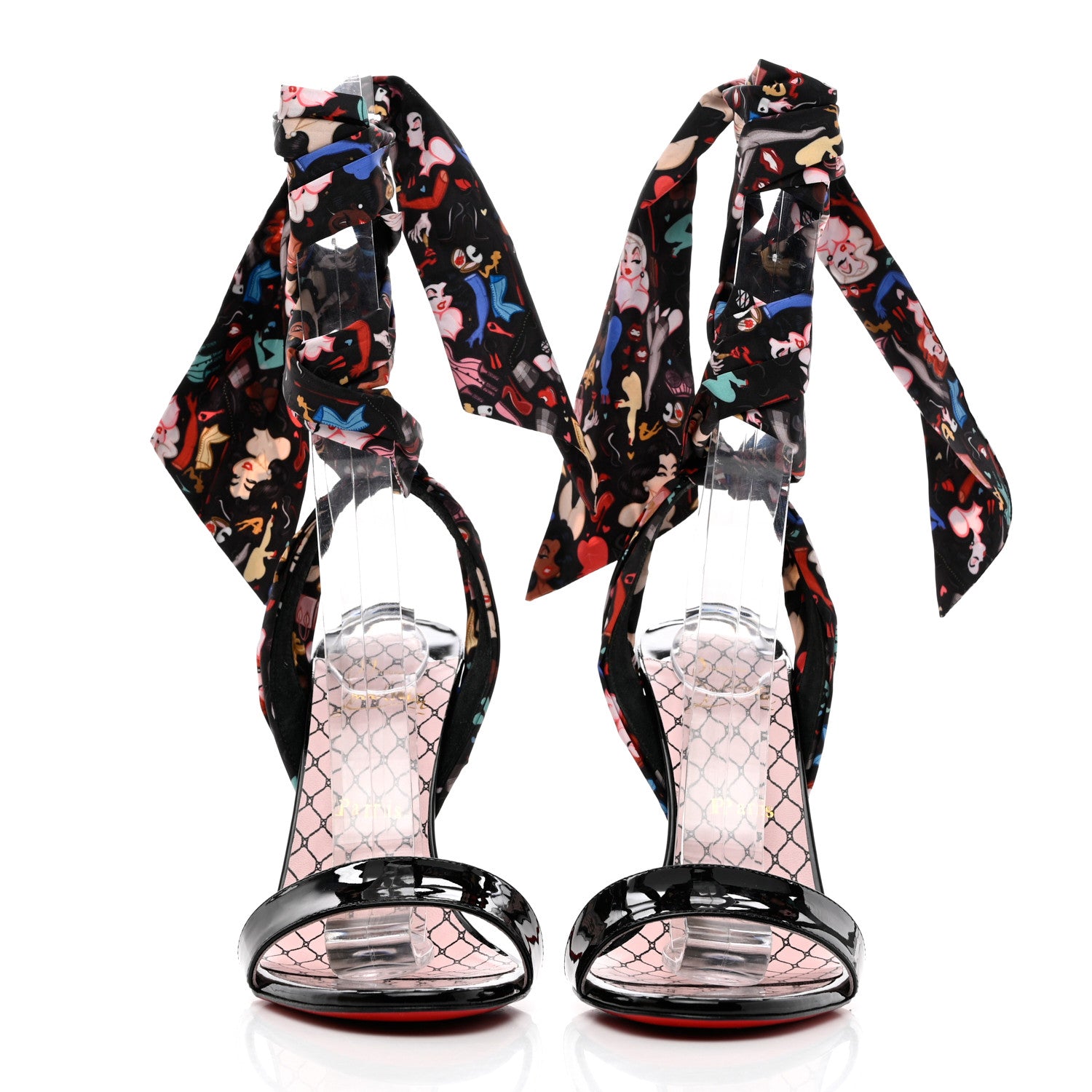 Christian Louboutin Patent Satin Fetish Du Desert 100 Sandal 41 Black 2 of 10