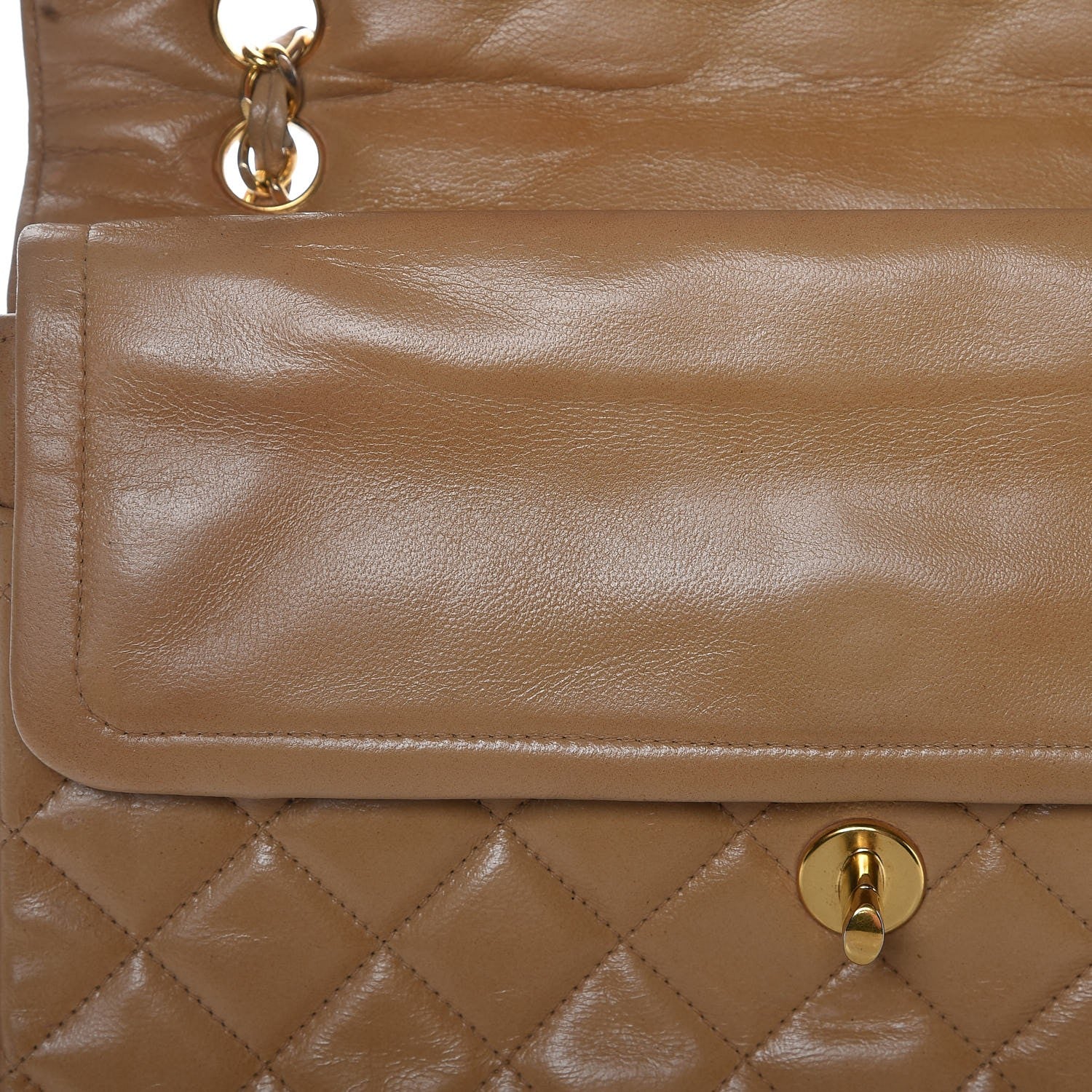Chanel Lambskin Quilted Medium Single Flap Beige 9 of 22