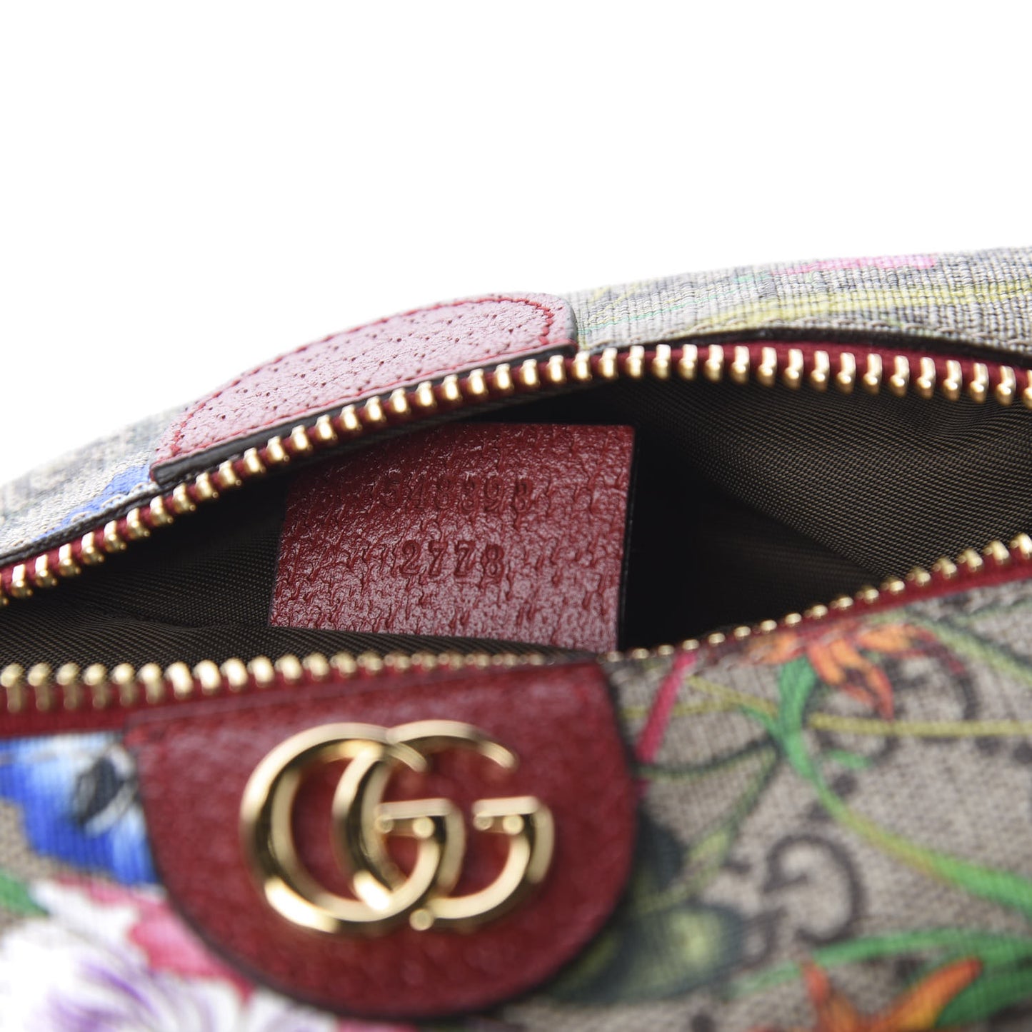 Soft GG Supreme Monogram Flora Calfskin Medium Ophidia Cosmetic Case Beige Ebony Multicolor Rosso