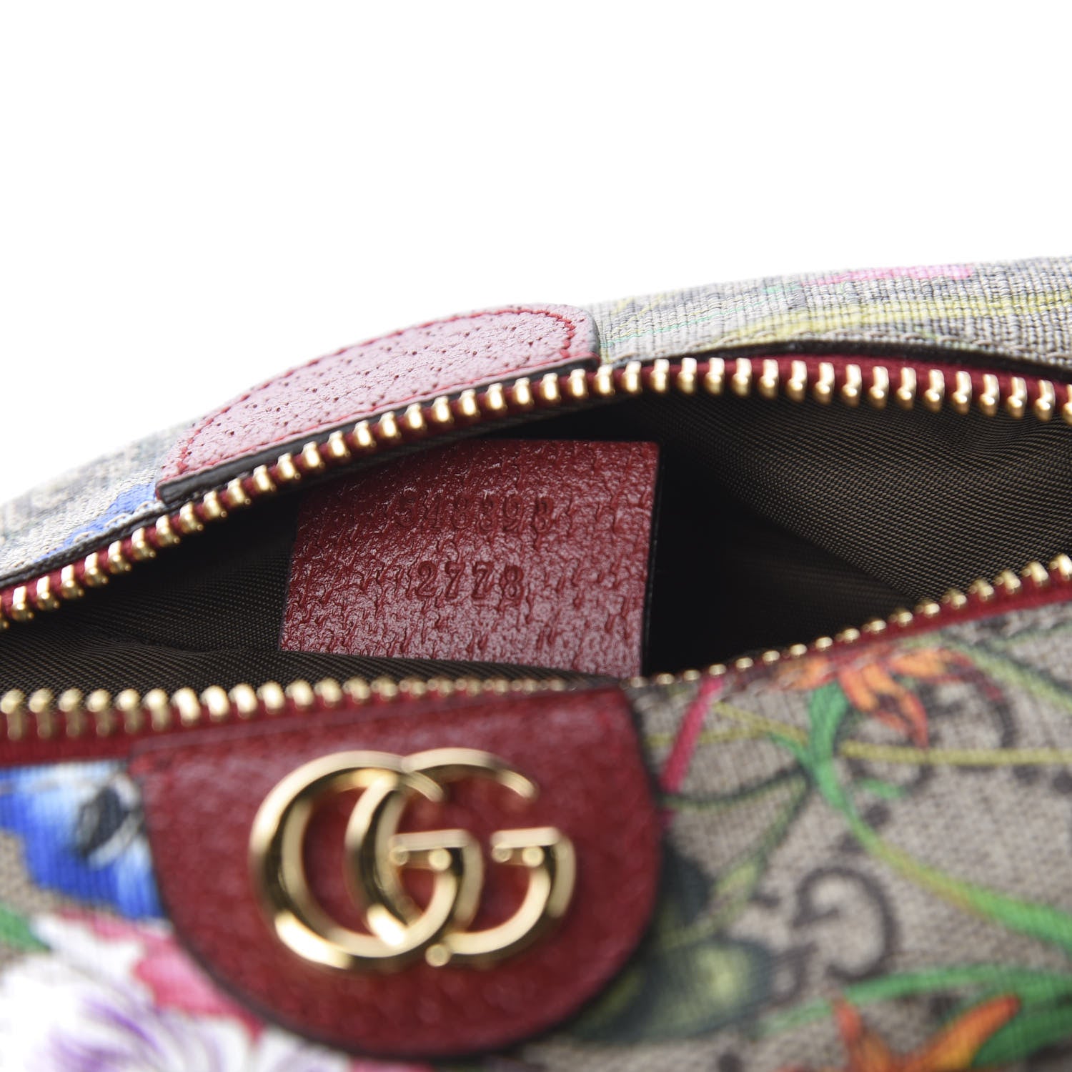 Gucci Soft GG Supreme Monogram Flora Calfskin Medium Ophidia Cosmetic Case Beige Ebony Multicolor Rosso 9 of 10