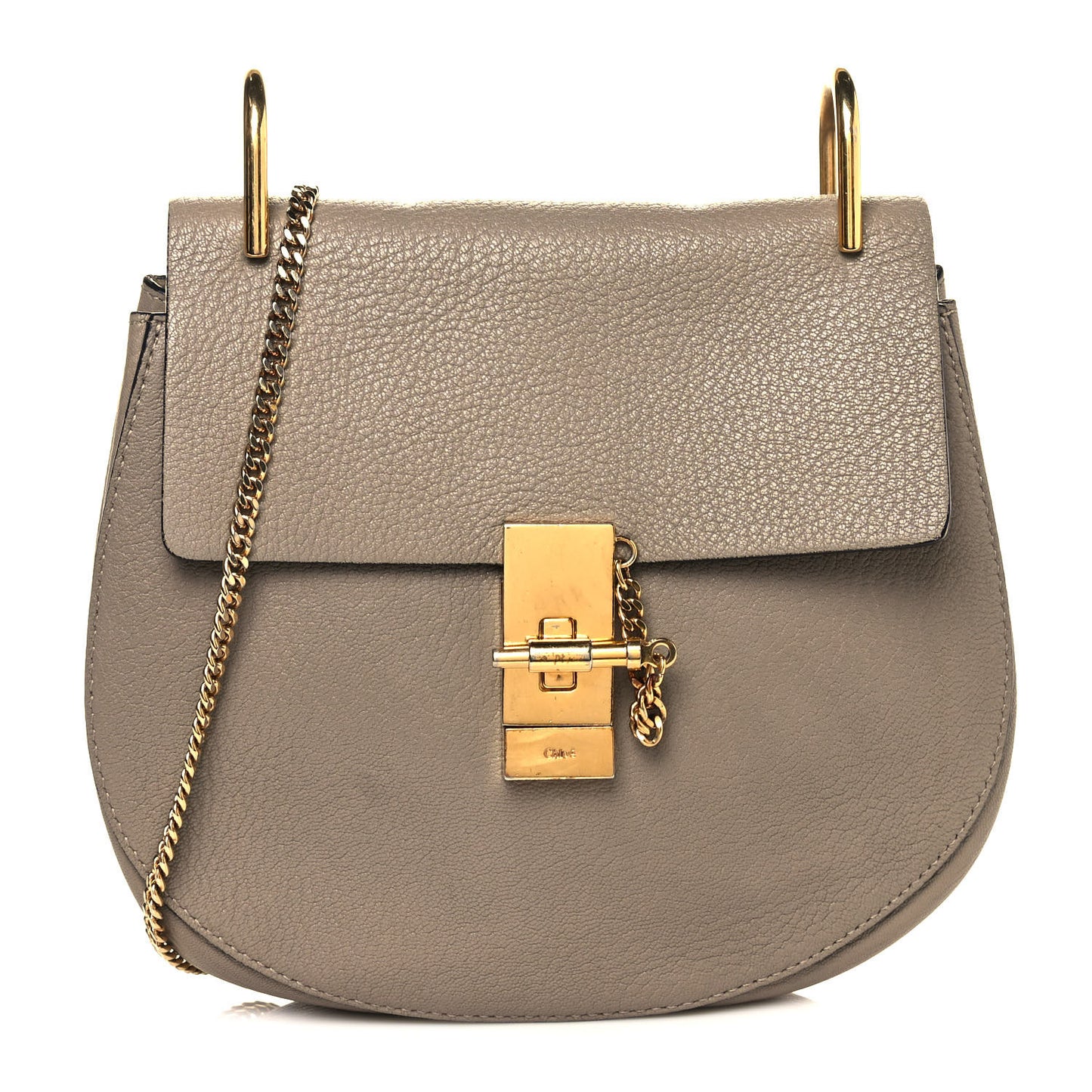 Grained Lambskin Drew Shoulder Bag Motty Grey