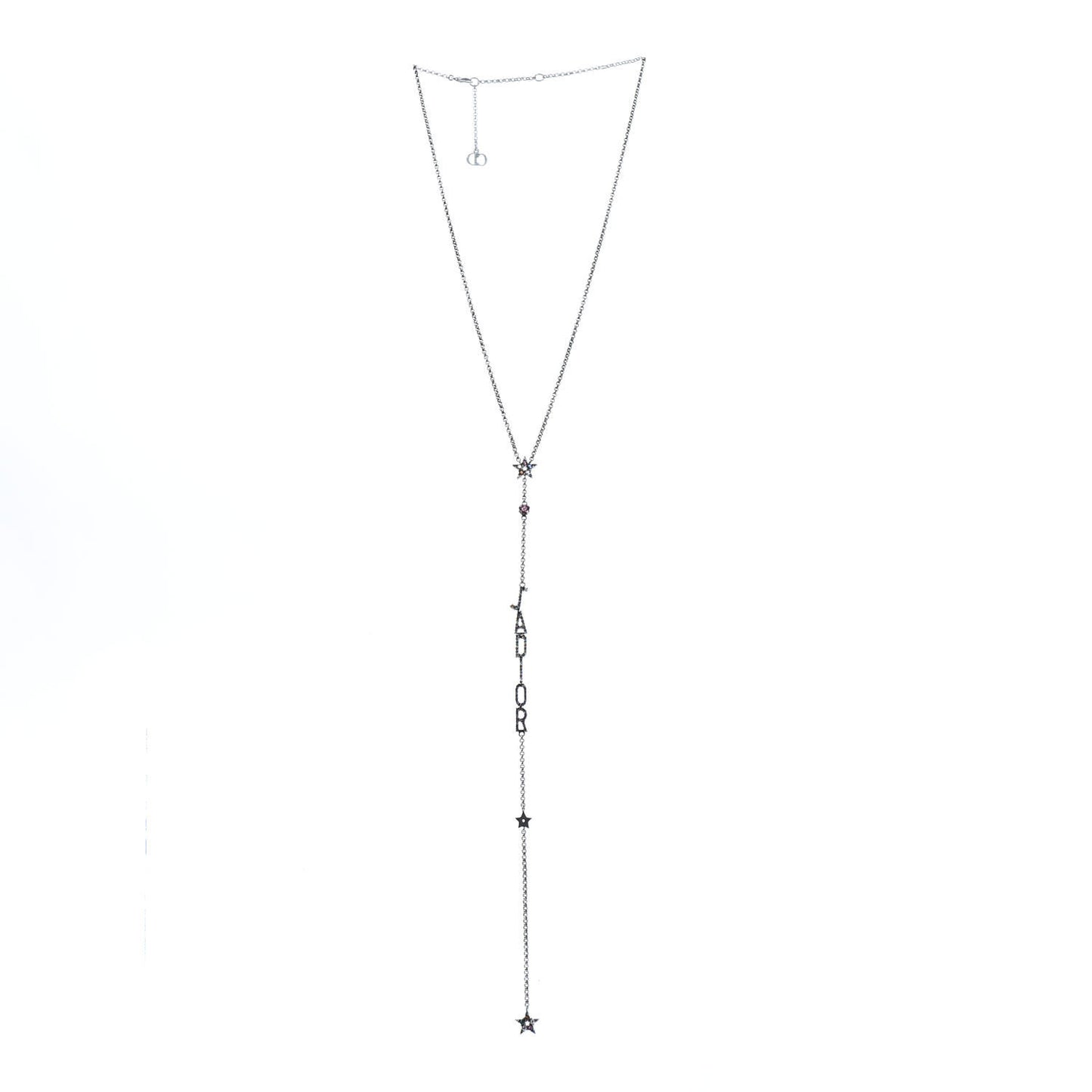 Palladium Crystal Star J'Adior Long Necklace Multicolor