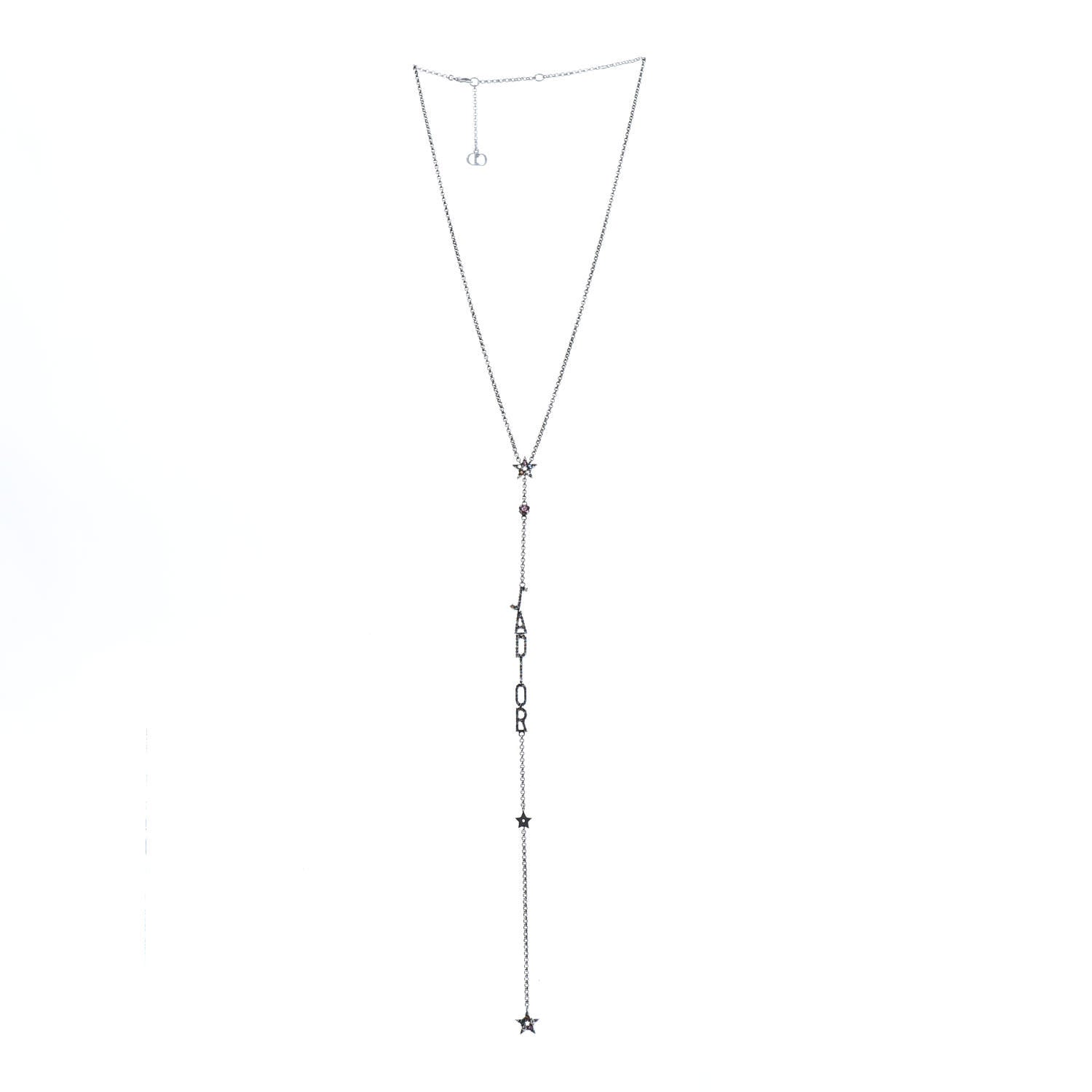 Christian Dior Palladium Crystal Star J'Adior Long Necklace Multicolor 3 of 6