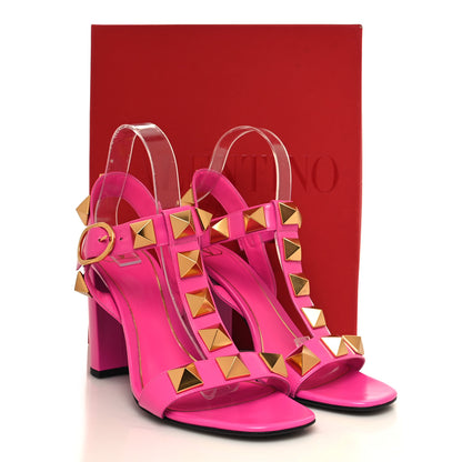 Valentino Garavani Calfskin Roman Stud T-Strap 90mm Sandals 40 Pink PP 11 of 11