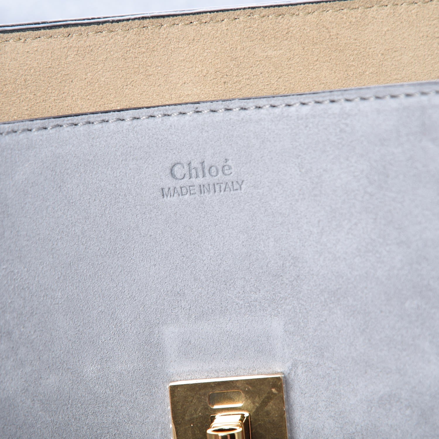 Chloe Suede Smooth Calfskin Drew Shoulder Bag Fresh Blue 6 of 7