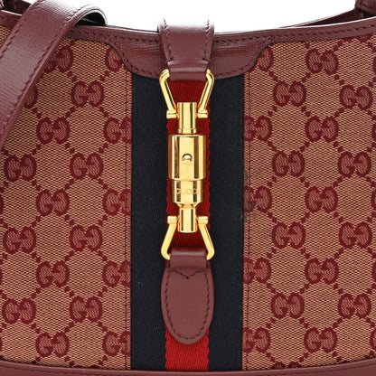 Gucci Monogram Azalea Calfskin Web Small Jackie 1961 Hobo Sahara Rubino Chardonnay 9 of 13
