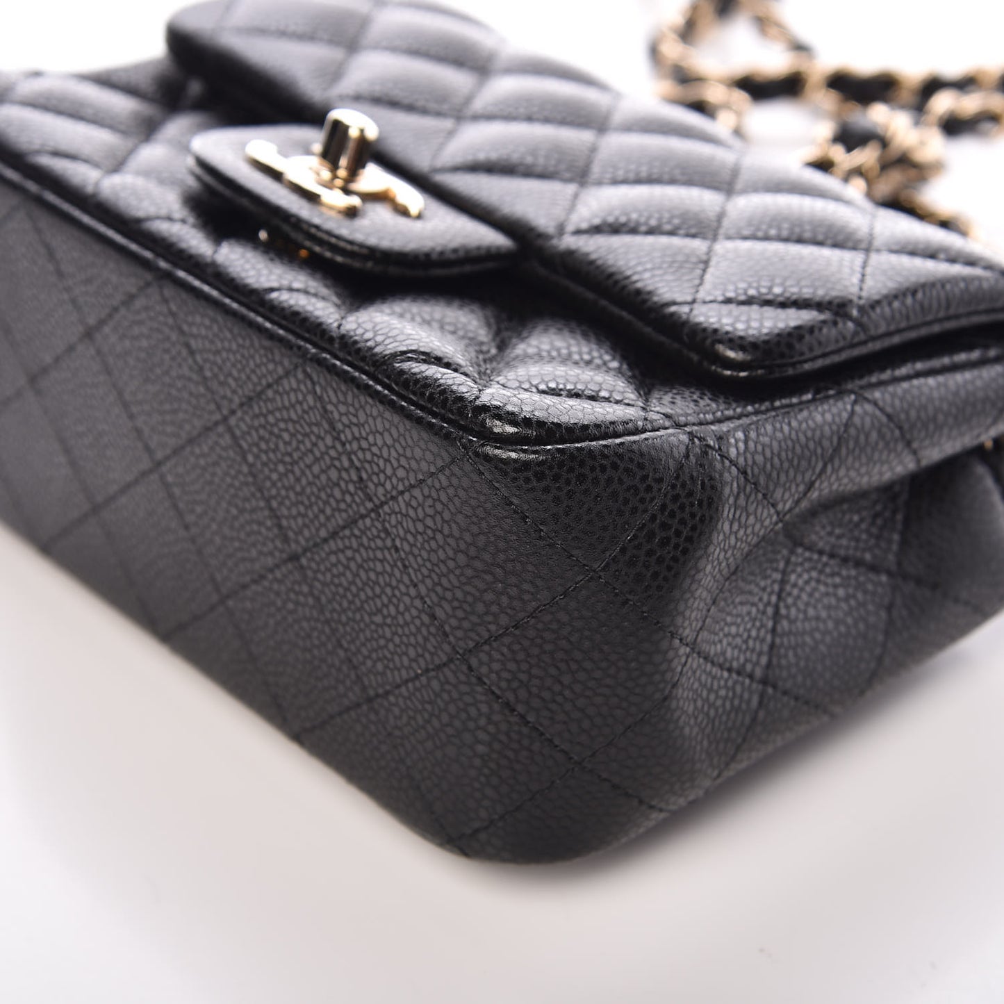 Caviar Quilted Mini Square Flap Black