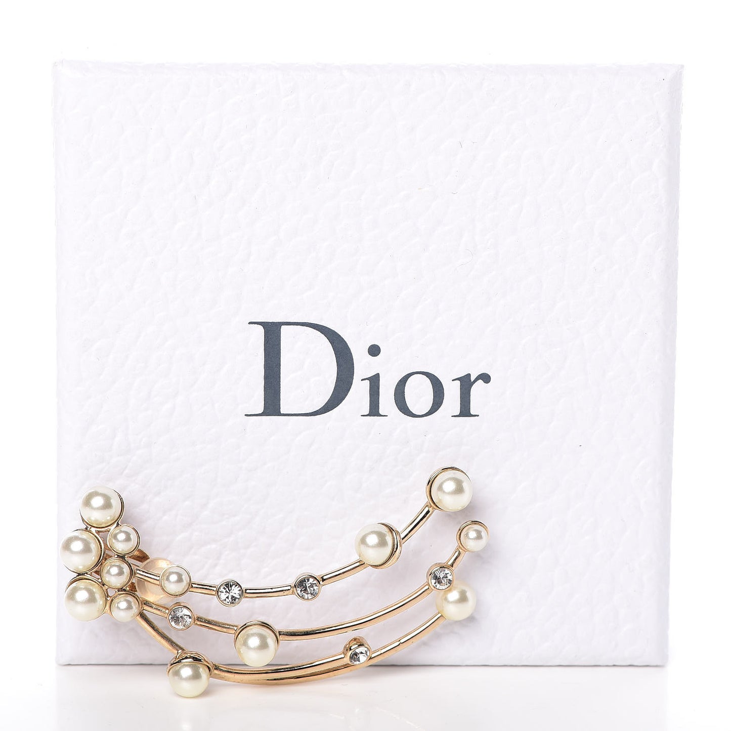 Pearl Crystal Clip On Earring Gold