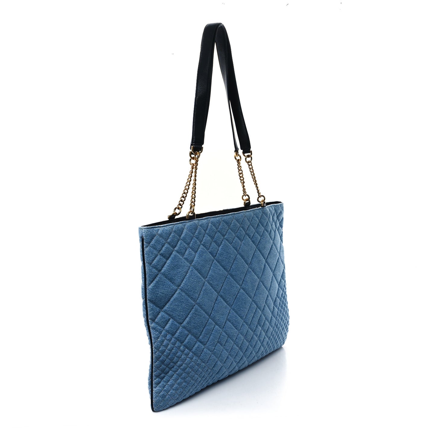Denim Printed Barocco Shopping Tote Dusk Blue Multicolor
