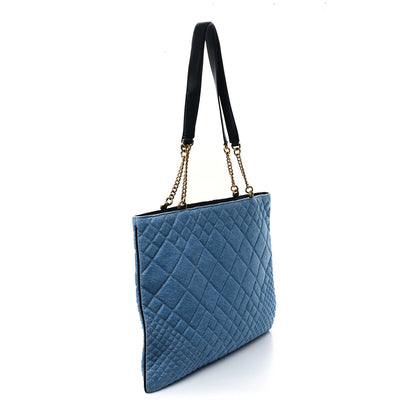 Versace Denim Printed Barocco Shopping Tote Dusk Blue Multicolor 2 of 10