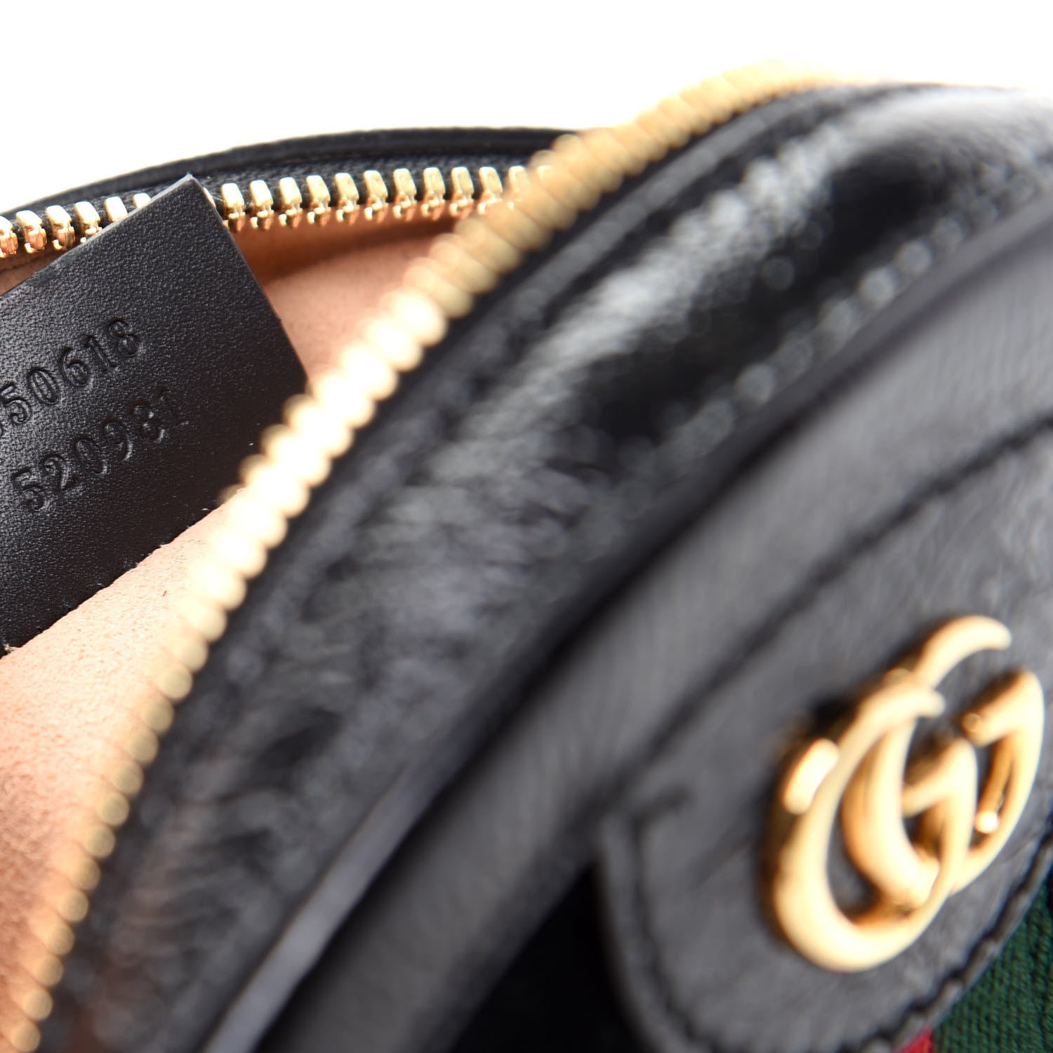 Gucci Suede Patent Web Mini Ophidia Round Shoulder Bag Black 9 of 9