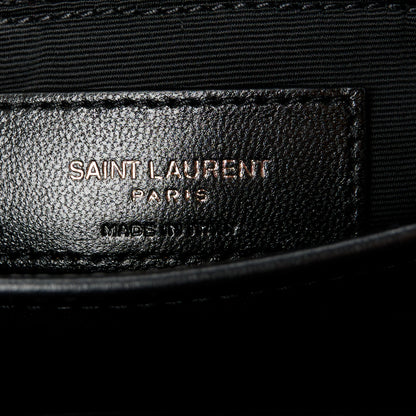 Saint Laurent Calfskin Y Quilted Monogram Monochrome Toy Loulou Crossbody Bag Black 7 of 11