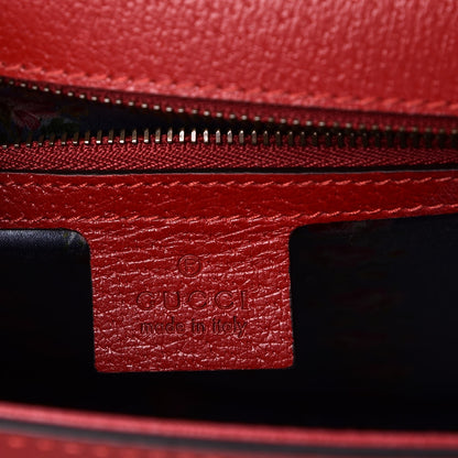Gucci Calfskin Bamboo Web Medium Falena Moth Top Handle Bag Hibiscus Red 7 of 8