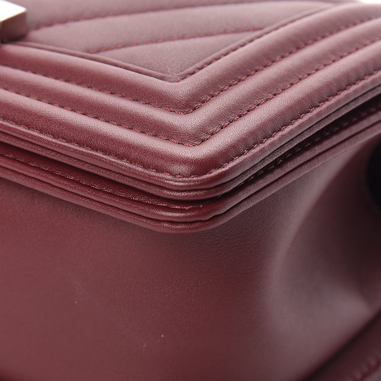 Chanel Calfskin Chevron Quilted Small Boy Flap Burgundy 10 of 13