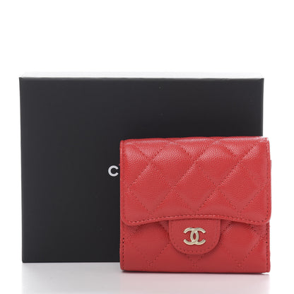 Chanel Caviar Quilted Small Flap Wallet Red 10 of 10