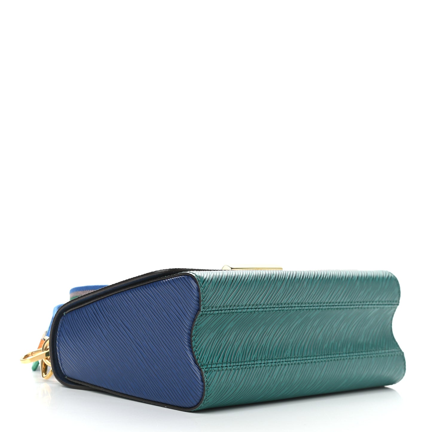 Epi Twist Shoulder Bag MM Emeraude Indigo