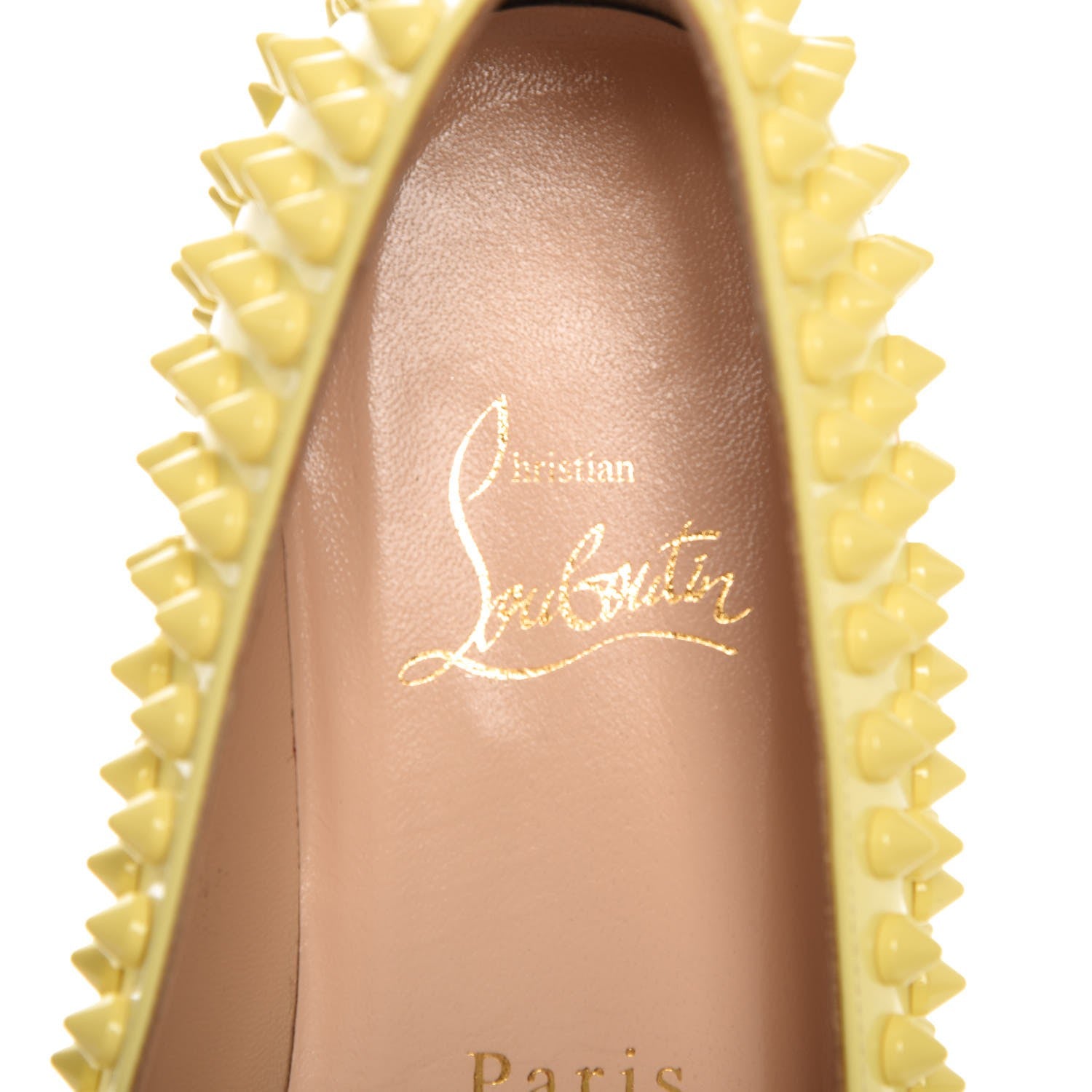 Christian Louboutin Patent Pigalle Spikes Flats 35.5 Lemon 9 of 12