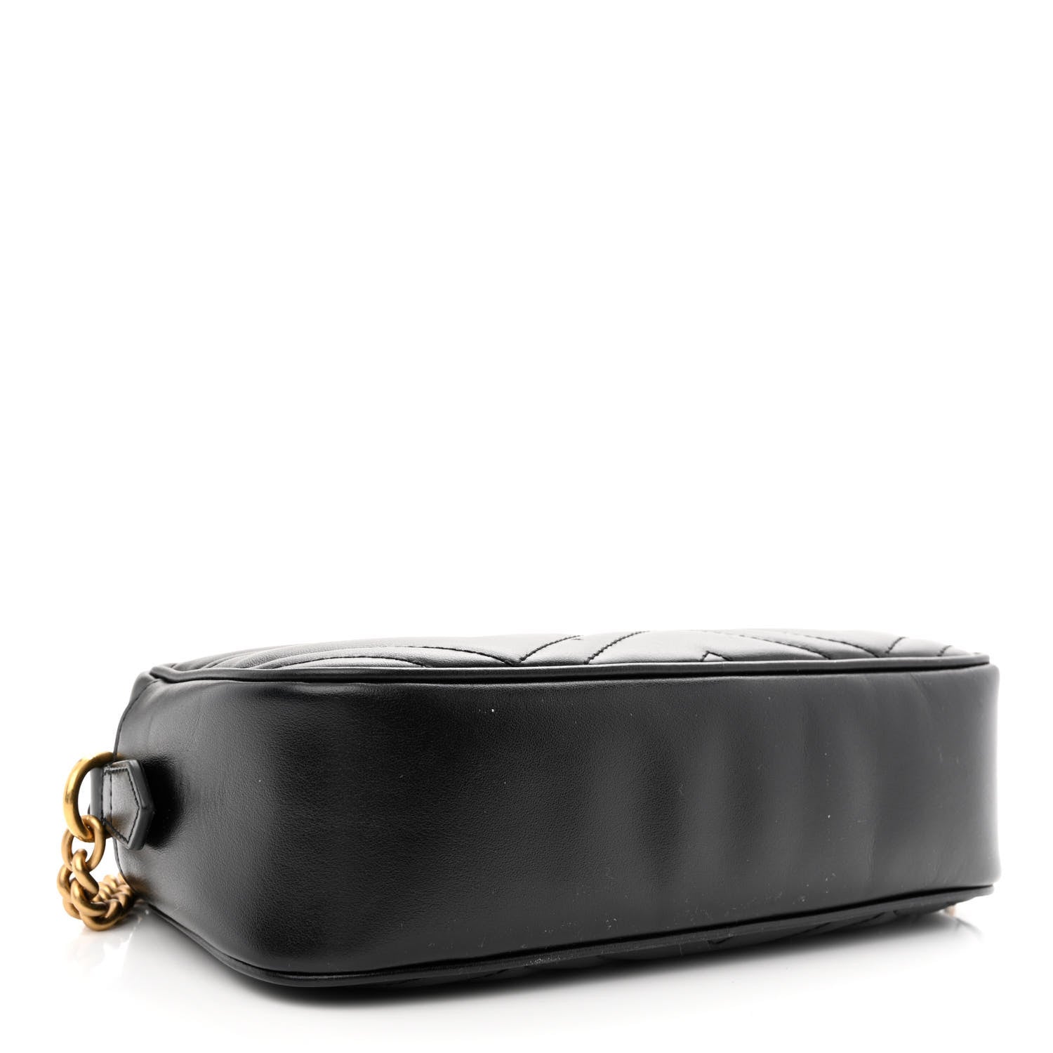 Gucci Calfskin Matelasse Small GG Marmont Chain Shoulder Bag Black 4 of 10