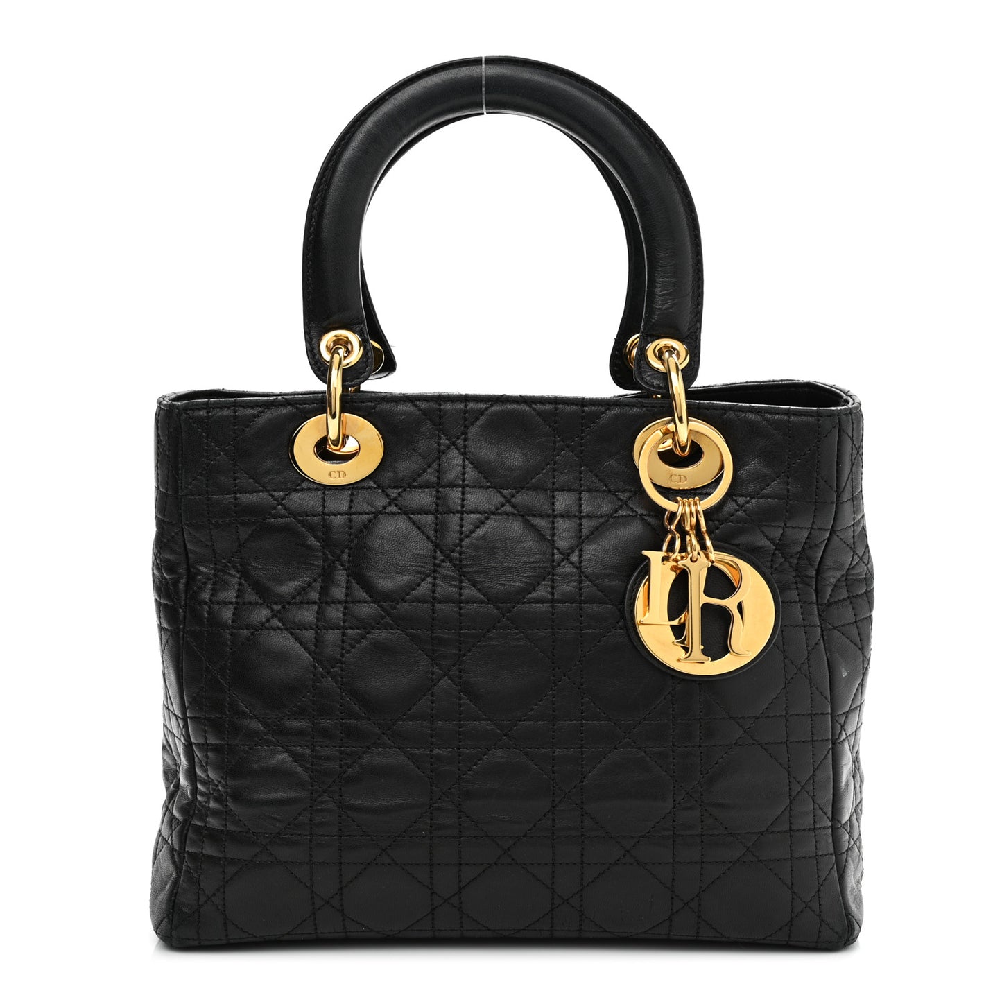 Lambskin Cannage Medium Lady Dior Black