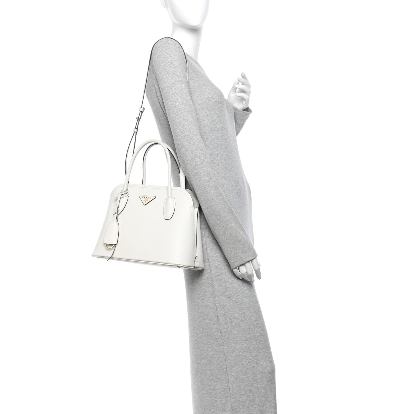 Saffiano Cuir Calfskin Promenade Tote Bianco