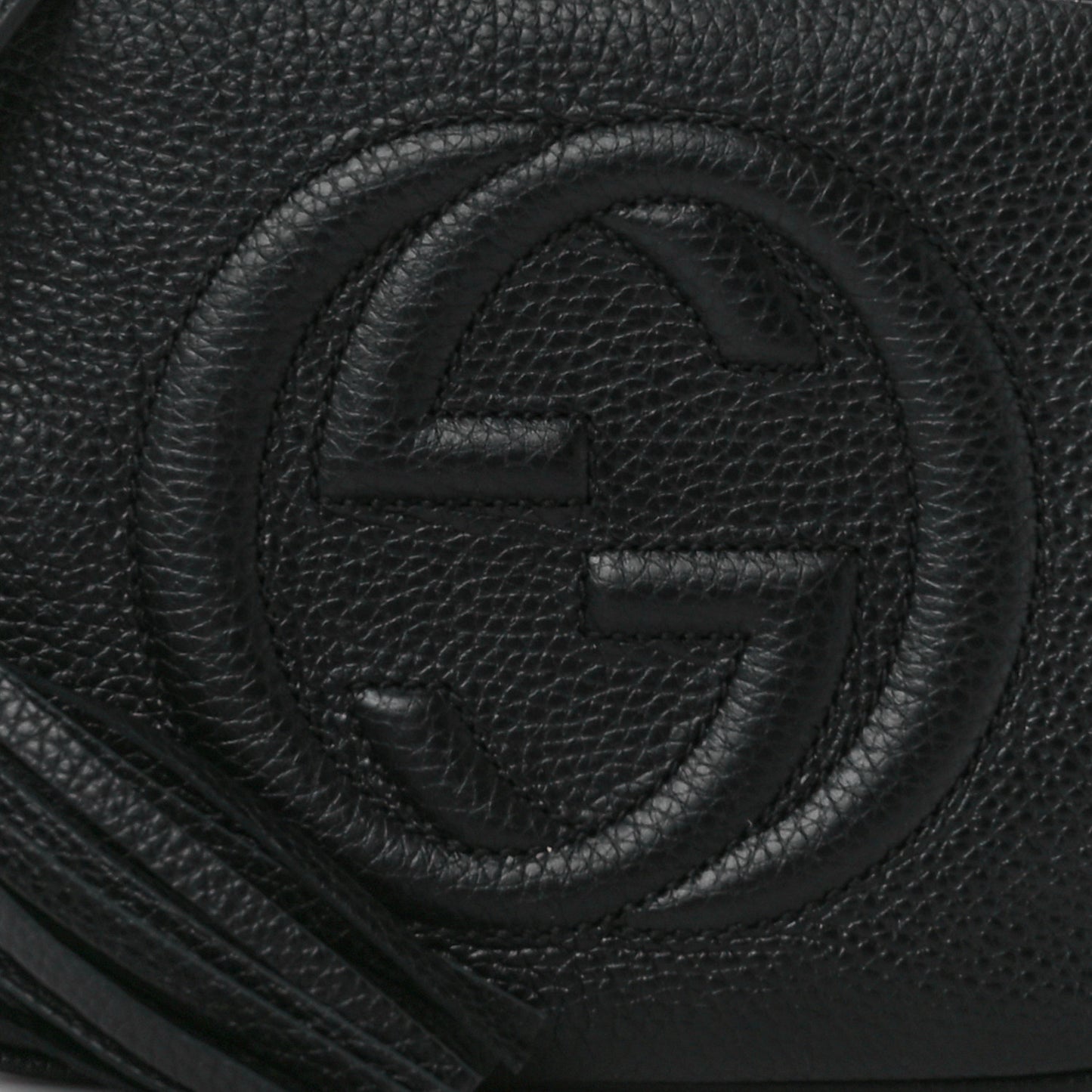 Pebbled Calfskin Small Soho Disco Bag Black