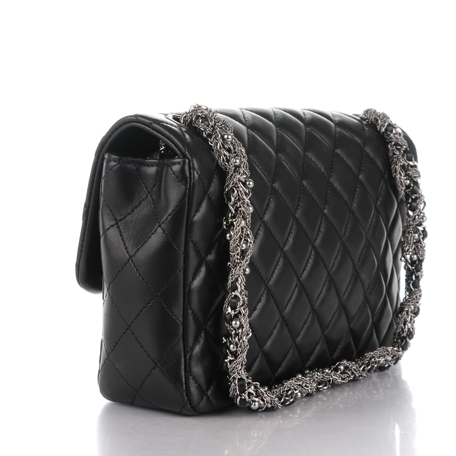 Chanel Lambskin Quilted Medium Westminster Pearl Flap Black 3 of 7