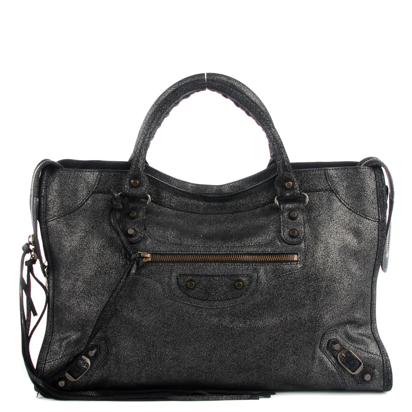 Craquele Calfskin City Black