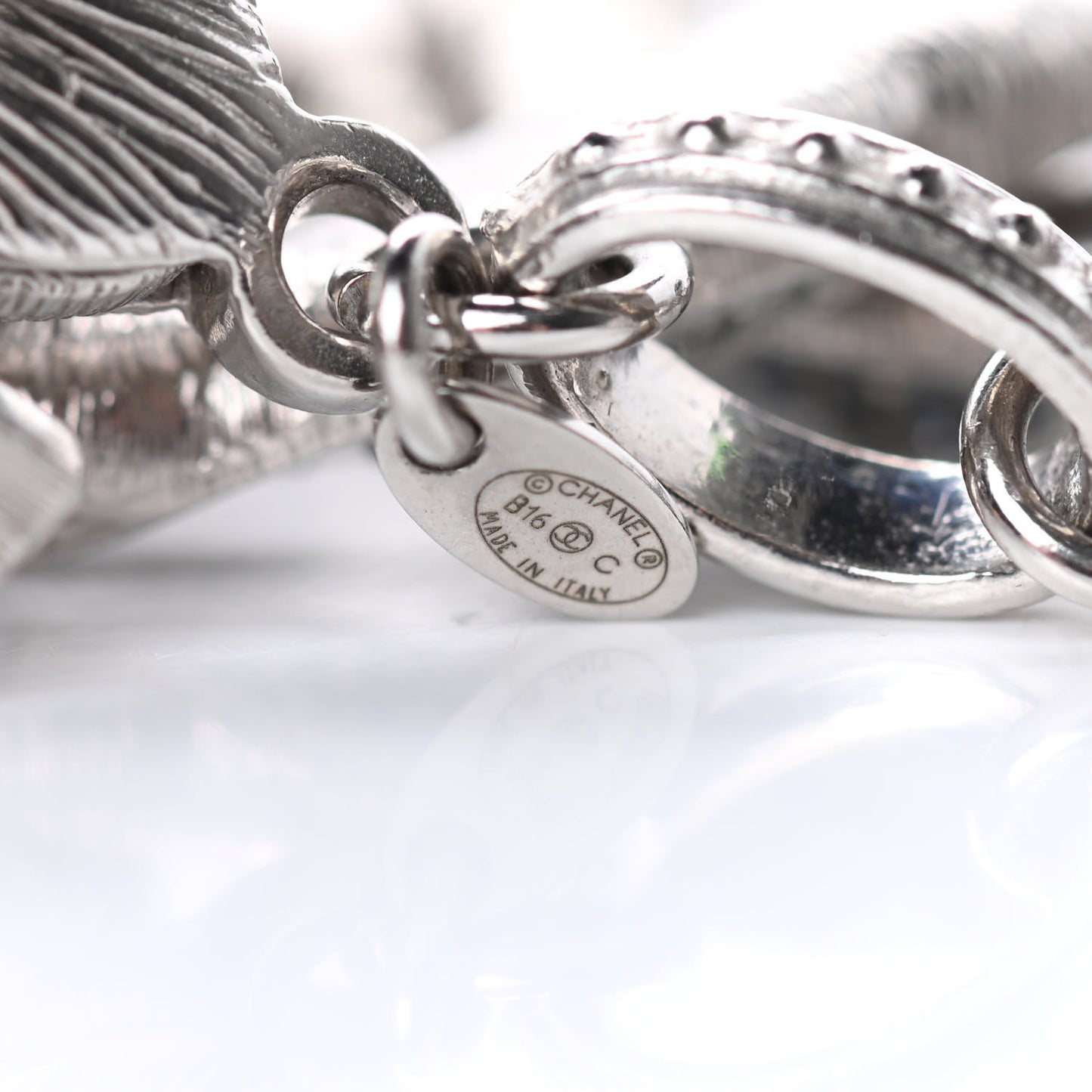 Crystal CC Chain Link Choker Necklace Silver