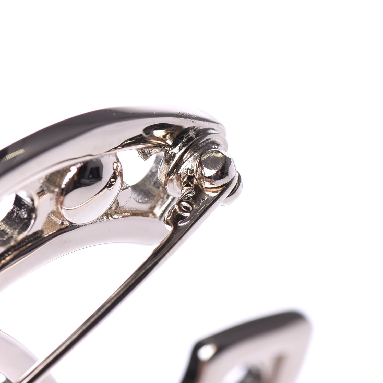 Chanel Crystal Pearl Coco CC Logo Brooch Gold 4 of 5