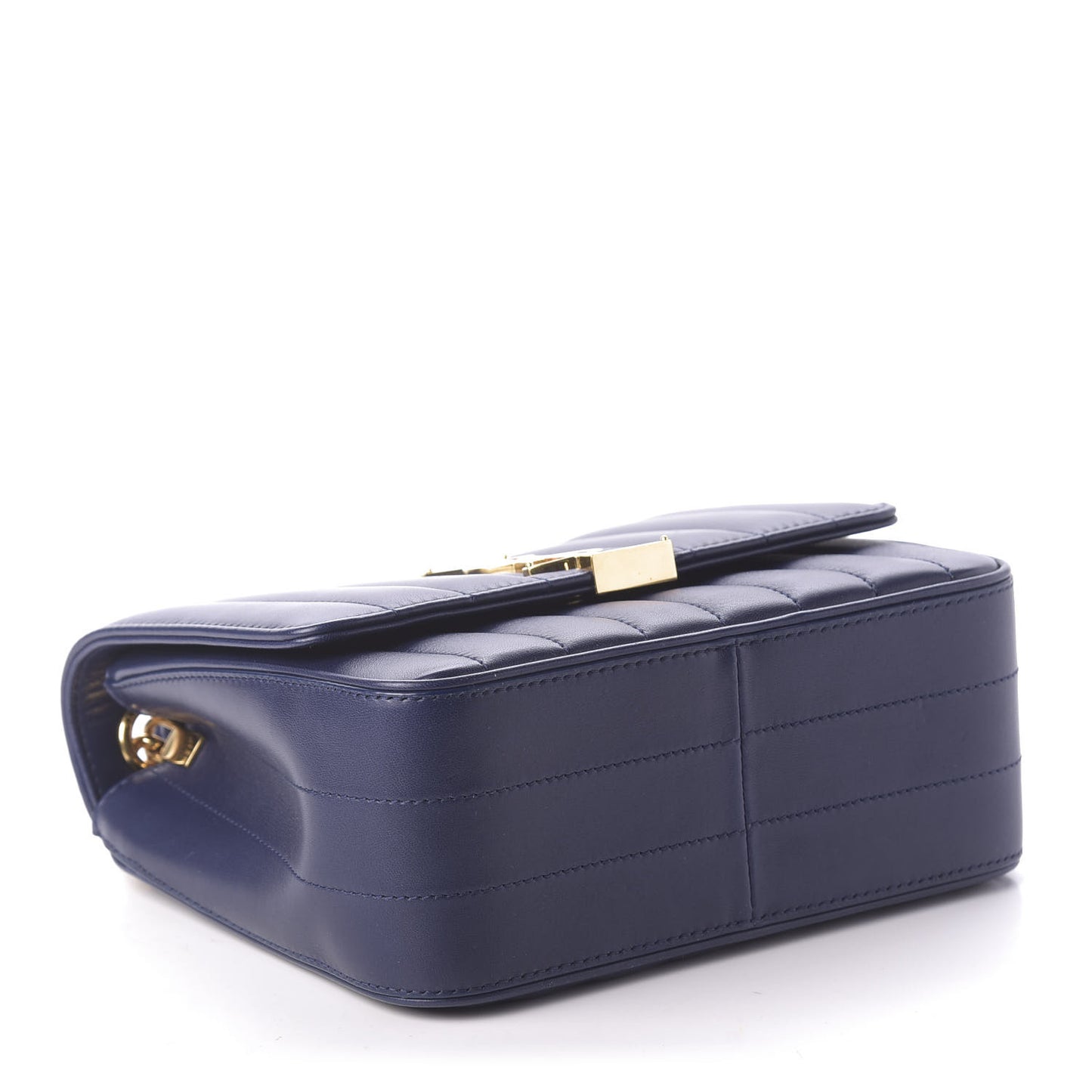 Lambskin Matelasse Monogram Medium Vicky Chain Bag Blue